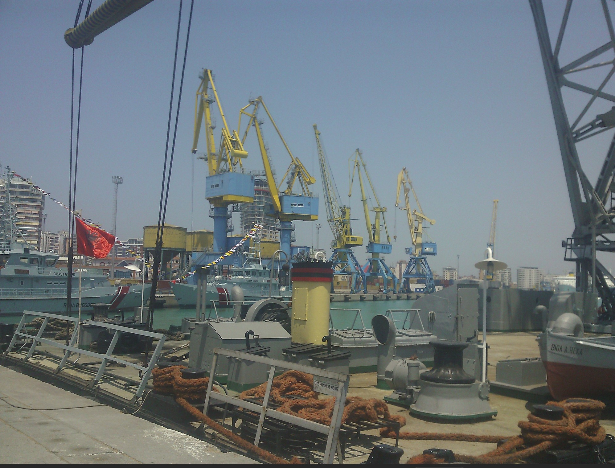 At the port