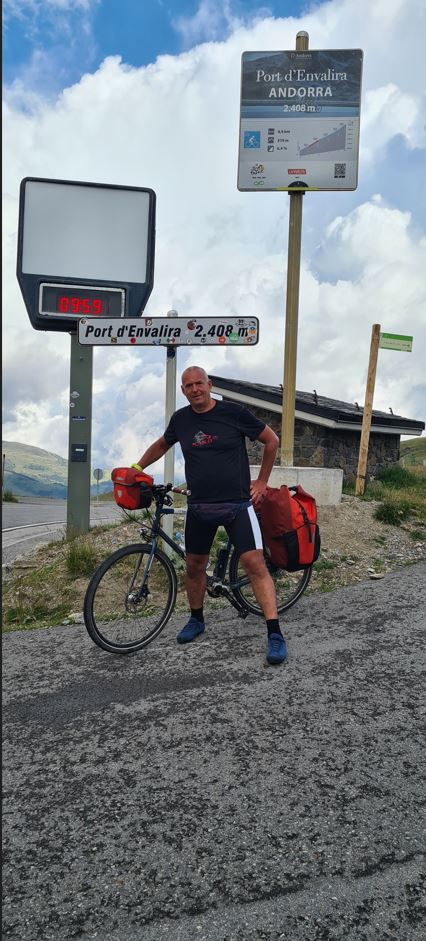 The highest point of my ride - at 2,408 meters in Andorra