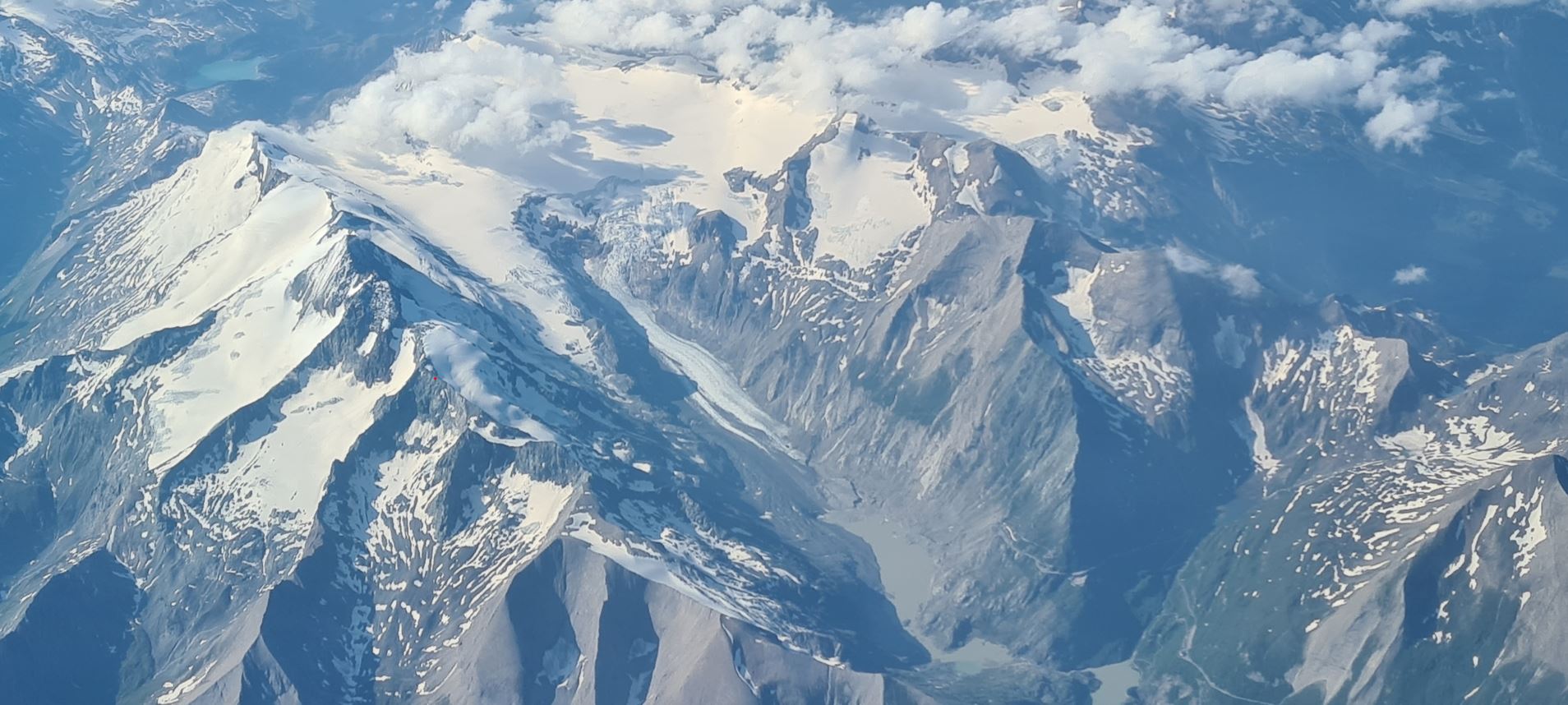 A wonderful view of the Alps from seat 1A