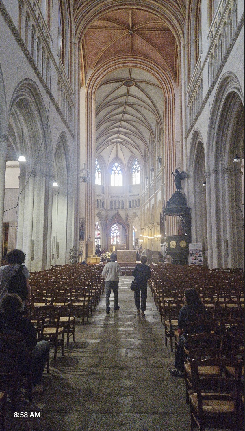 The nave is bent by a couple of degrees to the left