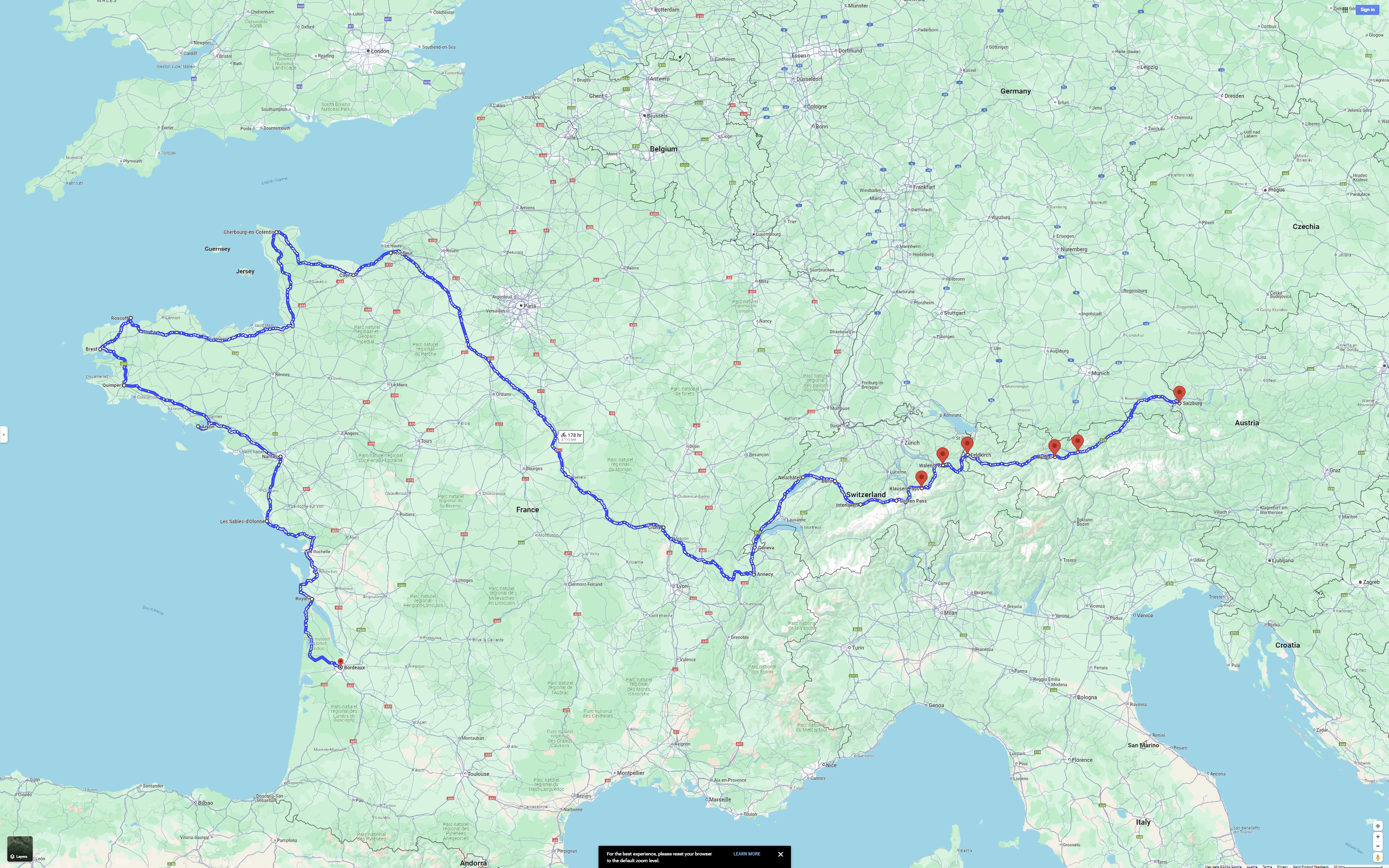 This is the approximate map of my trip