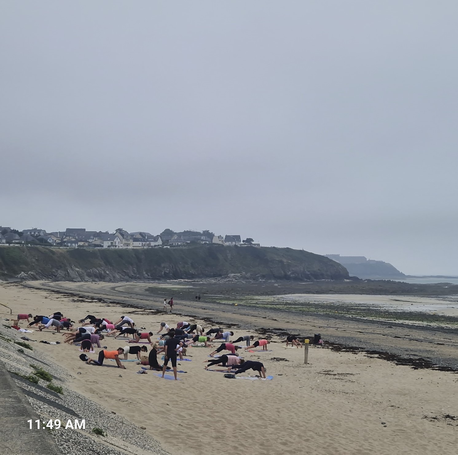 Yoga at the Granville beach