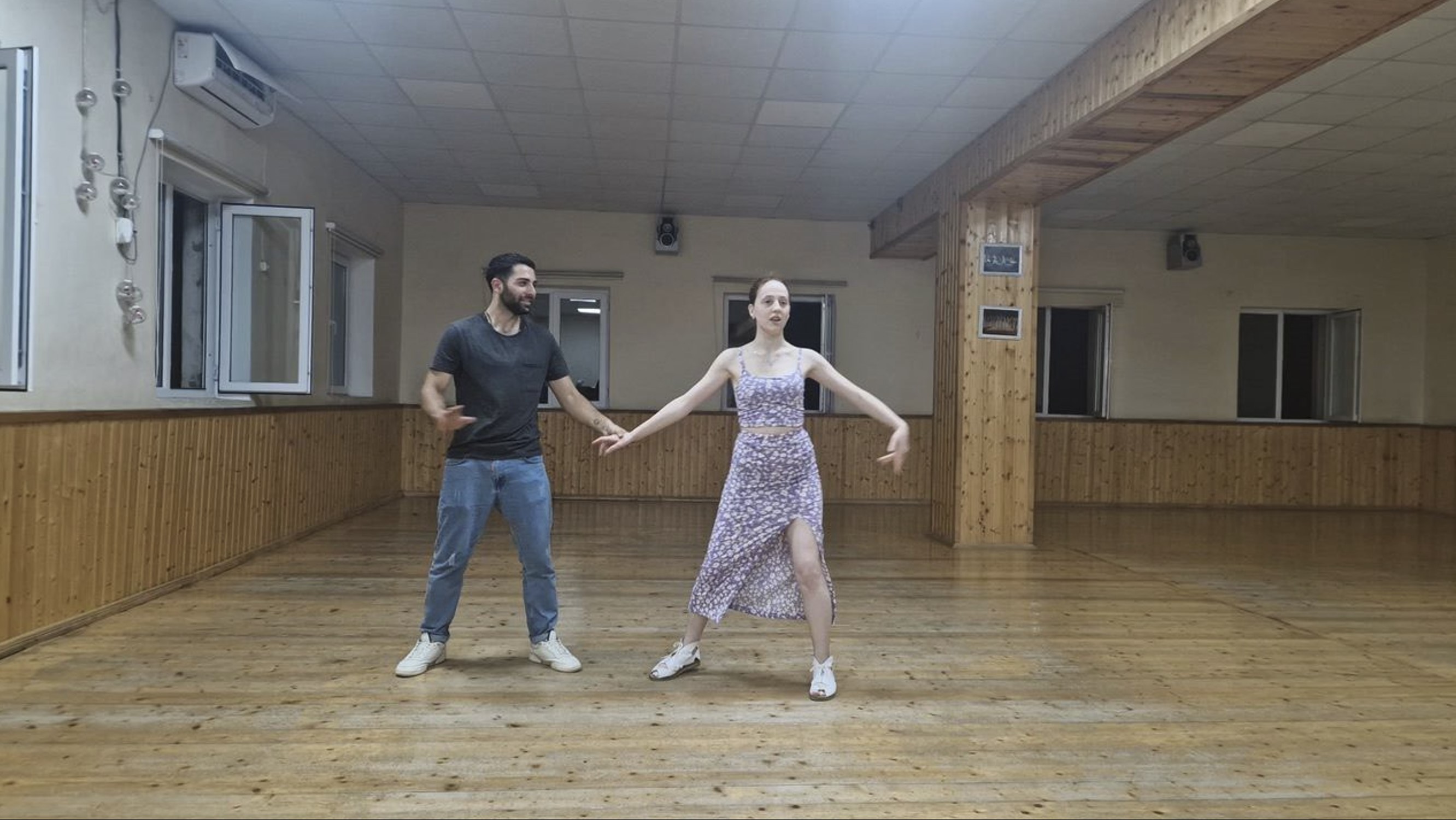 Couple practicing