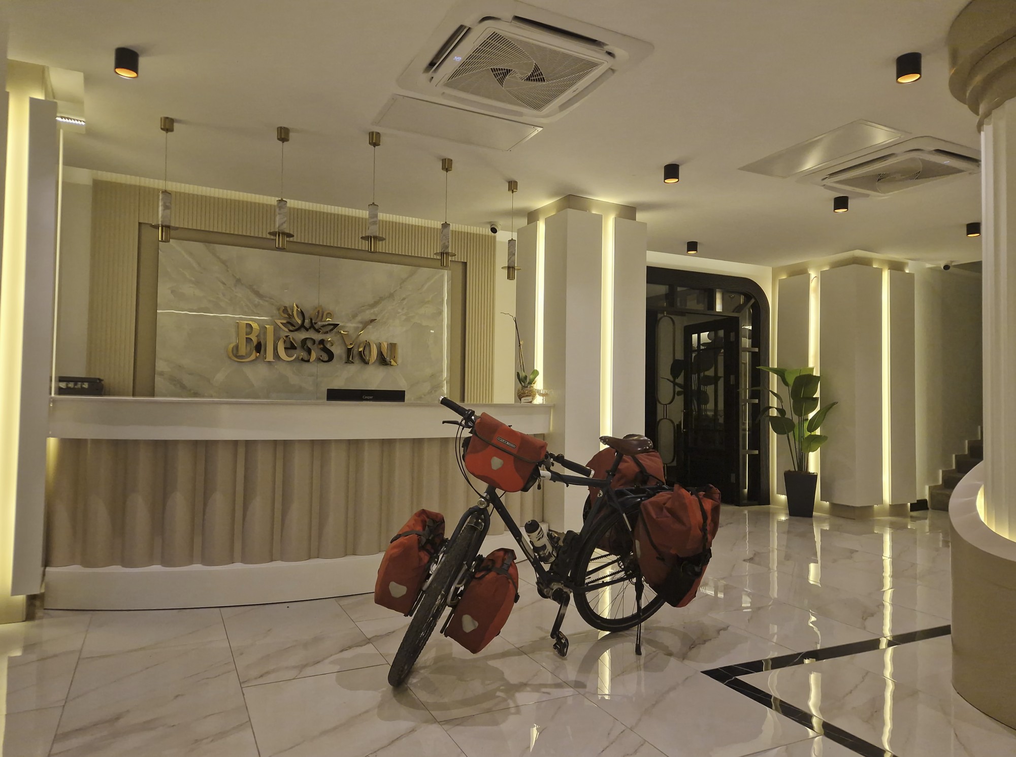 Did someone sneeze? My bike in the lobby...