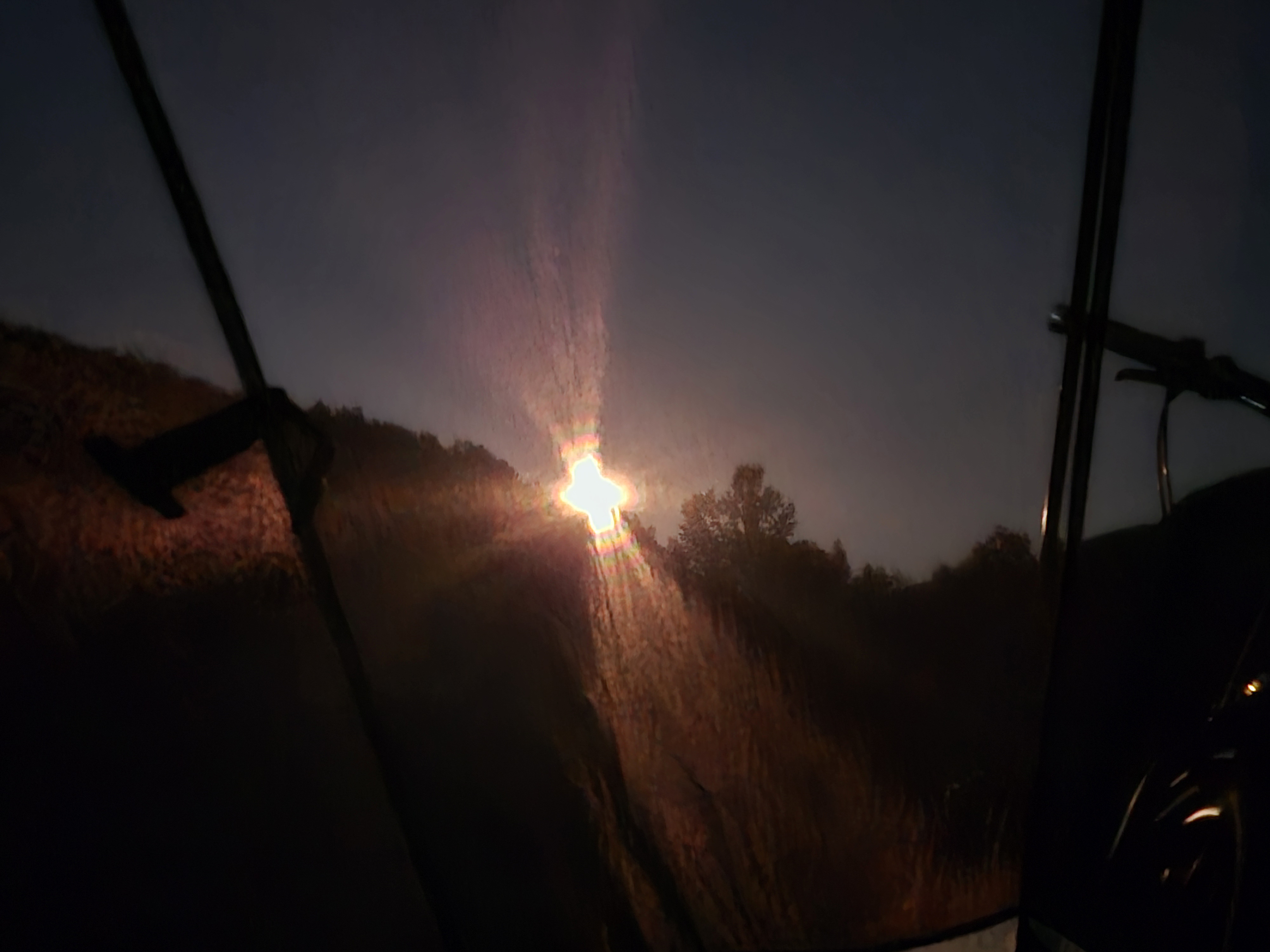 Moonrise at 9:45 pm, as viewed from my tent